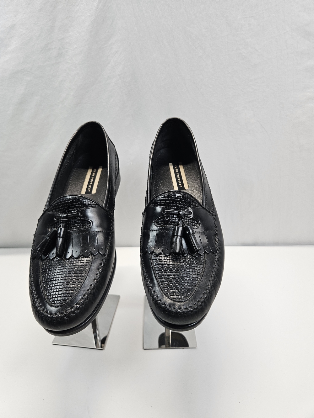 Hush Puppies Black Leather Tassel Kiltie Loafers FL24712-19116 Dress Mens 11 M